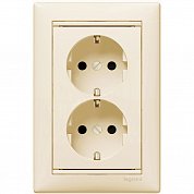 Розетка 2-ая 2Р+Е  10/16 А 250 В слоновая кость  (шторки)  VALENA