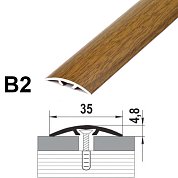 Порог-стык 35*&nbsp;&nbsp;900мм алюминий (188 Дуб шато)&nbsp;&nbsp;В2