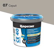 CE 40 Premium. Затирка цементная водоотталкивающая для швов до 10 мм, 1кг. ''07 Серый''. Церезит