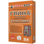 ГЛИНА КАОЛИНОВАЯ. Жаростойкая измельченная, 20 кг. "Терракот"