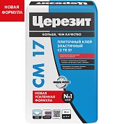 CM 17. Клей эластичный для крепления всех типов керамической плитки, 25 кг. Церезит