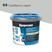 CE 40 Premium. Затирка цементная водоотталкивающая для швов до 10 мм, 1кг. ''04 Серебристо-серый''. Церезит 