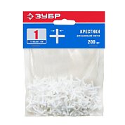 Крестики для кафеля, 1 мм (уп. 200 шт) "ЗУБР"
