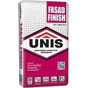 FASAD FINISH. Супербелая финишная цементная шпатлевка, 20кг. Unis