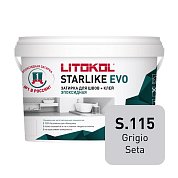 Litokol STARLIKE EVO / 2,5 кг. Эпоксидная затирка + клей для всех видов облицовки. Цвет: "S.115 GRIGIO SETA"