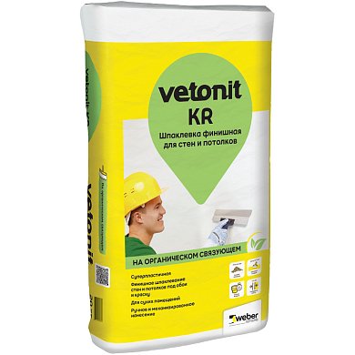 Vetonit KR. Шпаклевка финишная для стен и потолков, 20 кг 