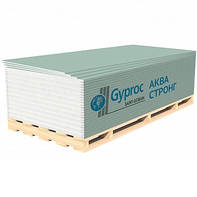 ГКЛ Gyproc Аква Стронг 15 мм (1,2 x 2,5 м), Влагостойкий 