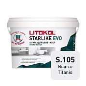 Litokol STARLIKE EVO / 2,5 кг. Эпоксидная затирка + клей для всех видов облицовки. Цвет: "S.105 BIANCO TITANIO"