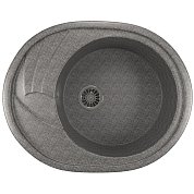 Мойка ML-GM17&nbsp;&nbsp;овальная с крылом, темно-серая (309), 465х570х180 мм