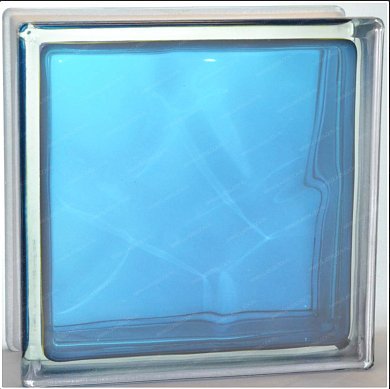Стеклоблок "Волна" голубой окраш. в массе 19*19*8см.Glass Block Azur 1919/8 Wave