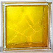 Стеклоблок "Волна" медовый окраш. внутри 19*19*8см.Glass Block Honey 1919/8 Wave