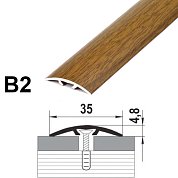 Порог-стык 35*  900мм алюминий (173 Дуб выбеленный)  В2