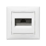 Розетка 1-ая РС с фиксаторами белая&nbsp;&nbsp;VALENA