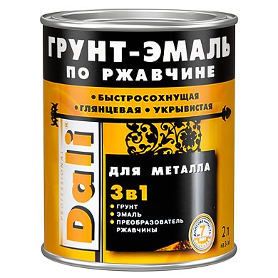 Грунт-эмаль по ржавчине Винно-красный&nbsp;&nbsp;2л "DALI"