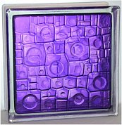 Стеклоблок "Губка" аметист окраш. внутри 19*19*8см. Glass Block Amethyst 1919/8 Sponge