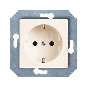 Механизм розетки&nbsp;&nbsp;с БЗК,16А/250V(с накл),цвет бежевый CITY