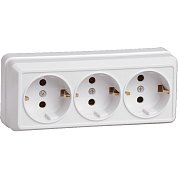 Розетка ОКТАВА 3 о/п с з/к 16А РС23-3-ОБ белый ИЭК