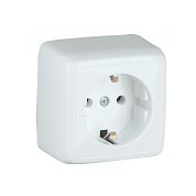 Розетка "Альфа" О/У 1гн с/з 16А, белый&nbsp;&nbsp;HEGEL