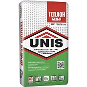 ТЕПЛОН БЕЛЫЙ. Теплосберегающая облегченная гипсовая штукатурка, 30кг. Unis