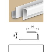 Профиль "L" для панелей 8 мм, длина 3,0 м, Идеал, Ламини, Белый матовый