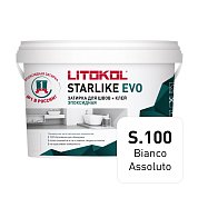 Litokol STARLIKE EVO / 2,5 кг. Эпоксидная затирка + клей для всех видов облицовки. Цвет: "S.100 BIANCO ASSOLUTO"