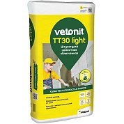 Vetonit ТТ30 light. Штукатурка цементная облегченная, 25кг