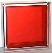 Стеклоблок "Гладкий" рубиновый окраш. внутри 19*19*8см. Glass Block Ruby 1919/8 Clearview