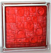 Стеклоблок "Губка" рубиновый окраш. внутри 19*19*8см. Glass Block Sea 1919/8 Sponge