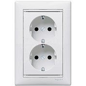 Розетка 2-ая 2Р+Е&nbsp;&nbsp;10/16 А 250 В белая&nbsp;&nbsp;(шторки)&nbsp;&nbsp;VALENA
