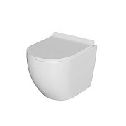 Унитаз подвесной "Wave Tor Tornado" безободковый, сиденье полипроп. микролифт, белый глянец