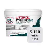 Litokol STARLIKE EVO / 2,5 кг. Эпоксидная затирка + клей для всех видов облицовки. Цвет: "S.110 GRIGIO PERLA"